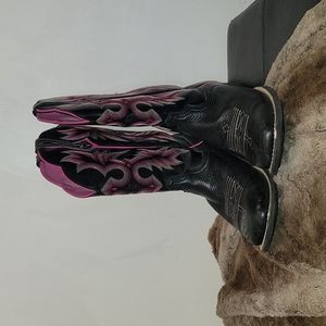 Ariat Tombstone Black Pink Western Boots